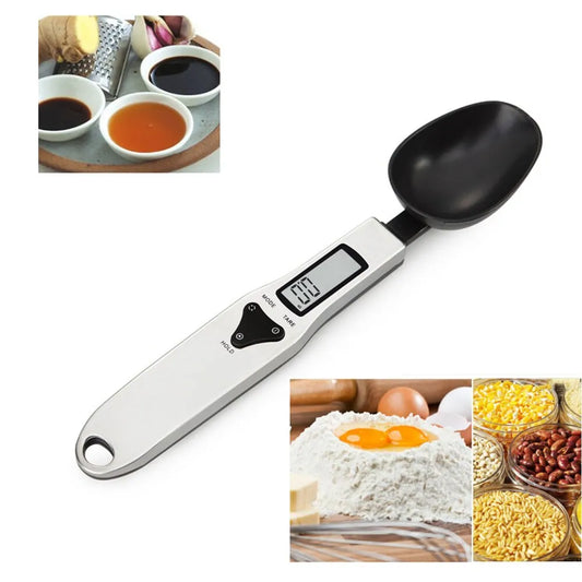 LCD Digital Electronic Weight Measuring Spoon Kitchen Scale Cooking Food 500g/0.1g Kitchen Tool Stainless Steel + Plastic