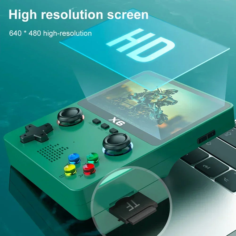 X6 Game Console Retro Video Game Console 3.5/4'' IPS Screen Portable Handheld Game Player 10000+ Classic Games Children Gifts