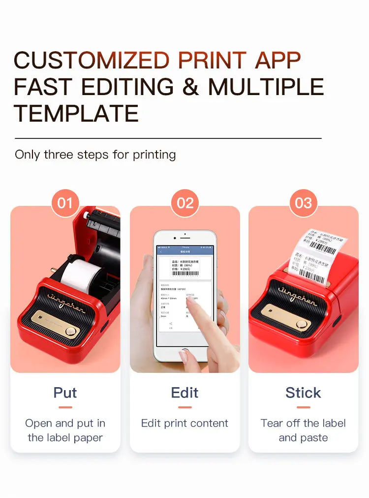 Niimbot Mini Portable Thermal Printer Self-adhesive Label Printer For Stickers Niimbot B21 B1 Label Maker Printer Without Ink