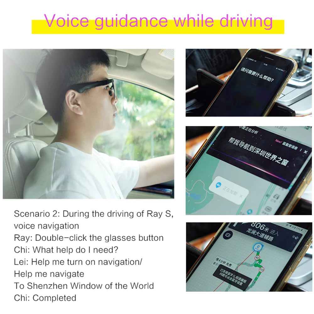 MG10 Smart Music Sunglasses Earphones Wireless Bluetooth Headset HIFI Sound Headphone Driving Glasses Hands-free Call