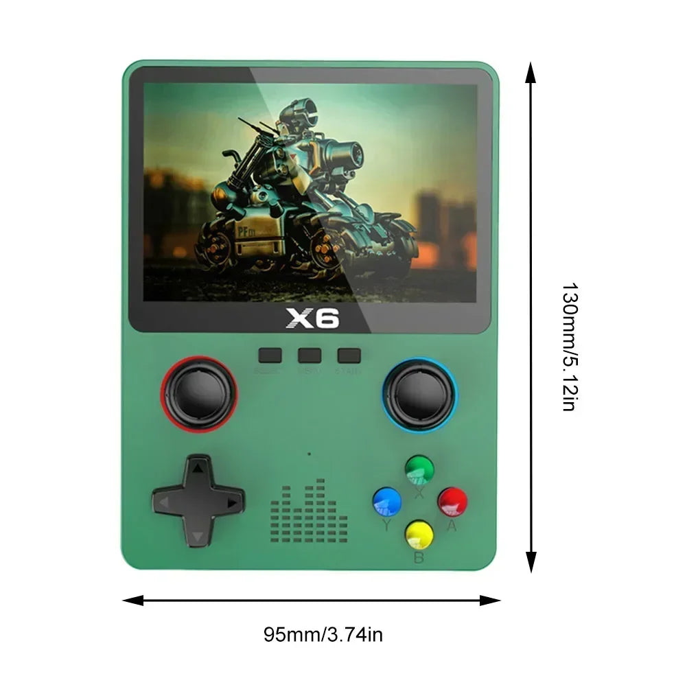 X6 Game Console Retro Video Game Console 3.5/4'' IPS Screen Portable Handheld Game Player 10000+ Classic Games Children Gifts